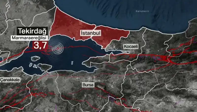 Marmara Denizi'nde Meydana Gelen 3.7 Büyüklüğünde Deprem Korkuttu!