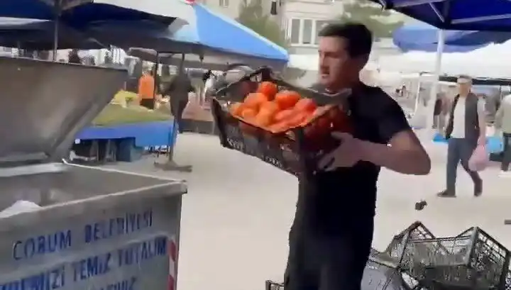 Domatesleri Çöpe Dökmek, Pazarcıya Tarihi Para Cezası Getirdi!