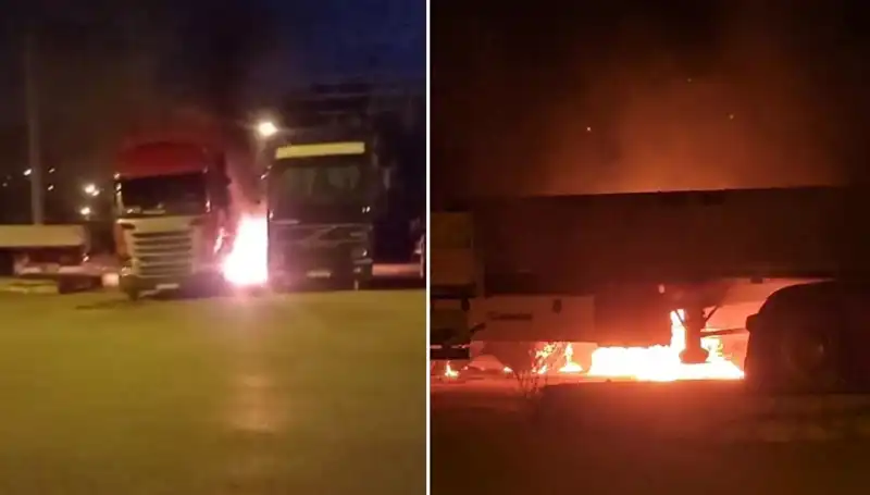 Park Halindeki Tırları Yakmakta Terör Estiren Gizli Çete!